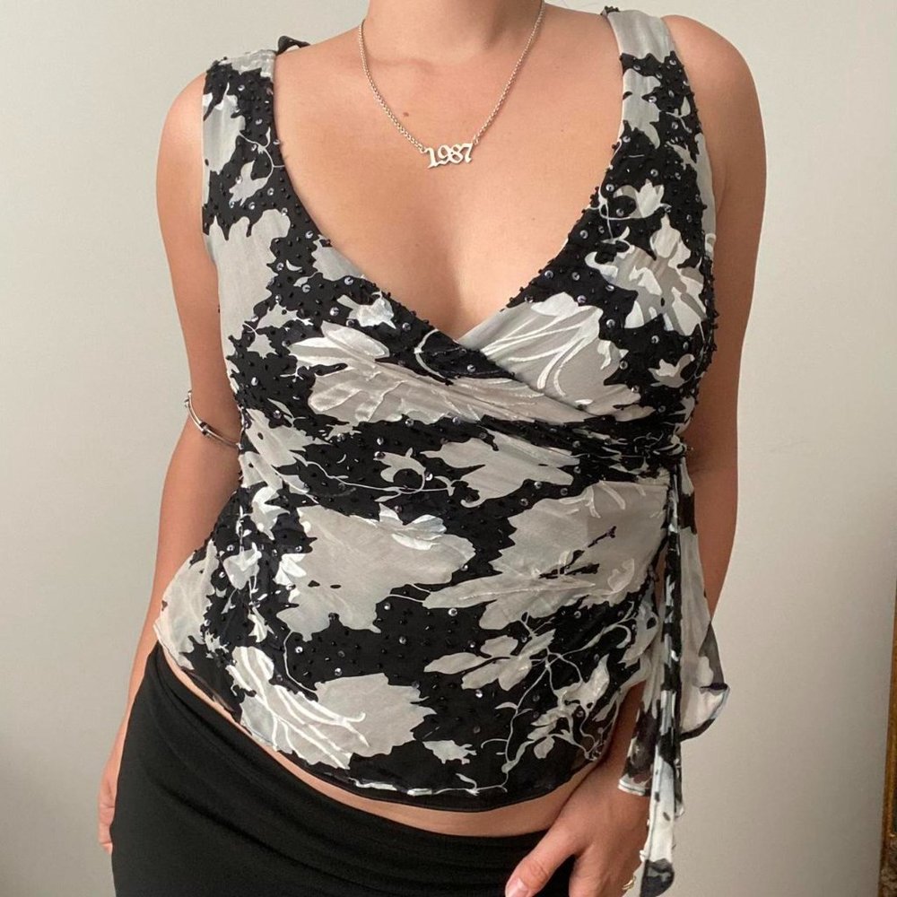 Alex Evenings Petite beaded floral top